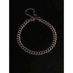 ELCO Sterling Silver Chevron Link Bracelet Safety Chain 7.25 Inch